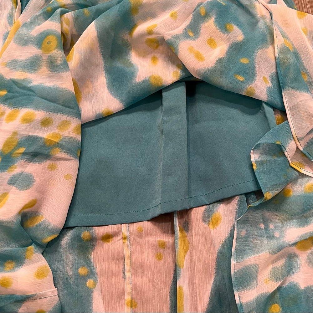 W118 By Walter Baker Dress Julissa paint dash dress NWT Y2K large teal green - Picture 15 of 16